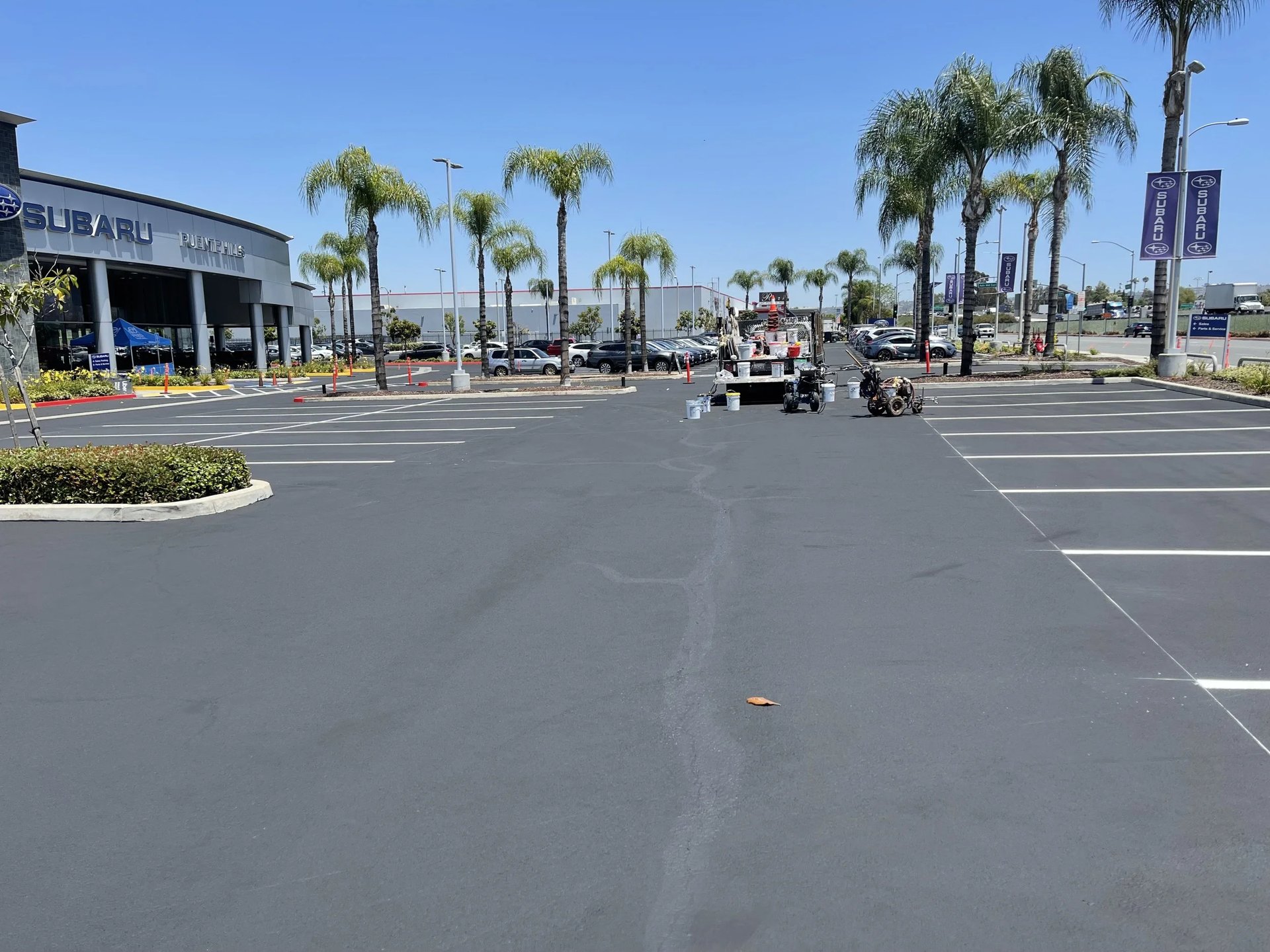 Retail shopping center repave in Anaheim, CA
